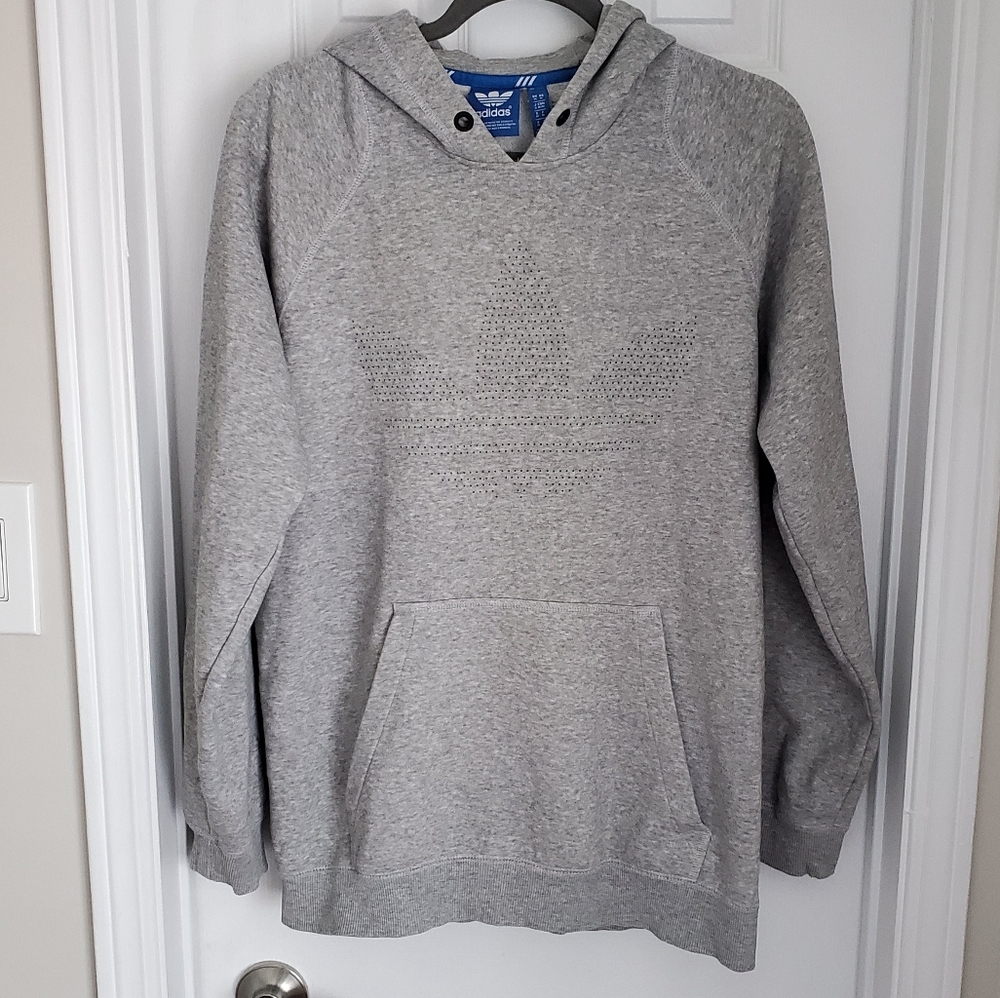 Adidas EUC 3 Stripe Soft Grey Hoodie
